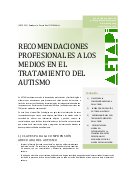 Recomendaciones profesionales a los medios en el tratamiento del autismo